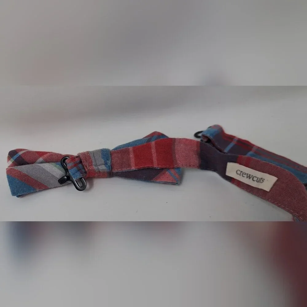 J. Crew Crewcuts Kids Boys Tie Bow Tie Accessories Check Plaid Adjustable